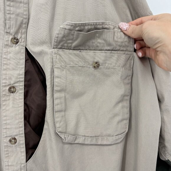 Woolrich Shirt Mens 2XL Green Canvas Outdoor Guide Collection Shooting Hunting - Picture 5 of 12